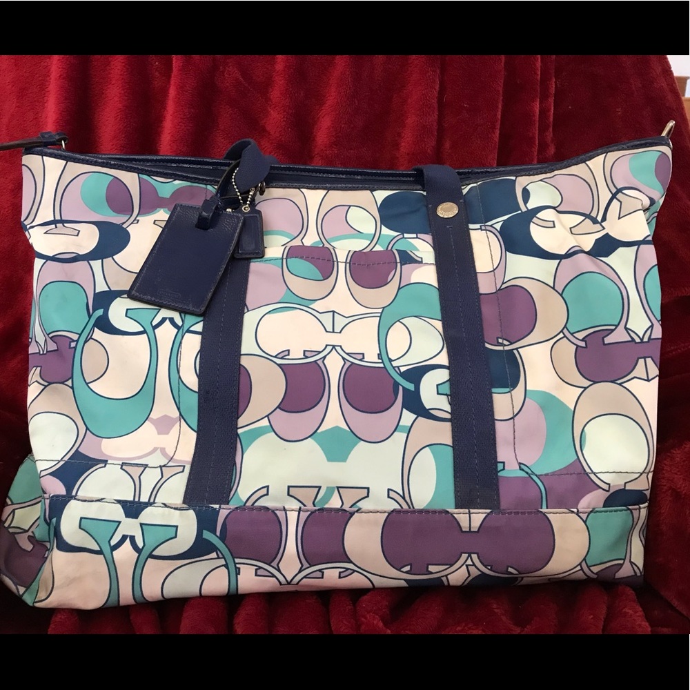 Multi colored Coach Diaper Bag